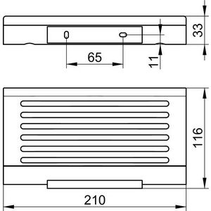 Plan Glasplaat loodkristal met afvoergleuf 210x115mm