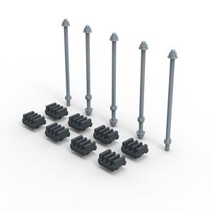 Kit Railstelhouder platte koprails max 5x75/125mm