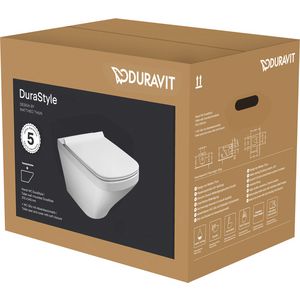 Wandcloset #255209 combipack DuraStyle 54cm wit incl. afneembare softclose zitting rvs scharnier