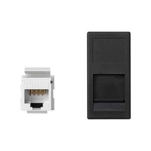 1x RJ45 Cat.6 inbouwmodule zwart 22,5x45mm