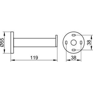 Plan reserveclosetrolhouder aluminium zilver geeloxeerd