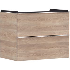 Onderkast Natural Oak 780x475mm 2x la tbv wastafel greepkleur chroom Xelu Q 54029000