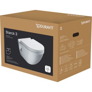 Wandcloset #220009  combipack Starck3 54cm wit incl. afneembare softclose zitting rvs scharnier