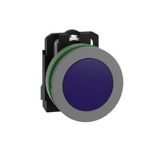 flush mounted pilot light complete 110...120V blue cp grey