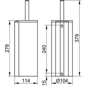 Plan closetborstelgarnituur aluminium zilver geeloxeerd