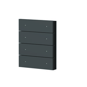 iON Toetsafdekking 4-v, metaal, (black) - Zwart