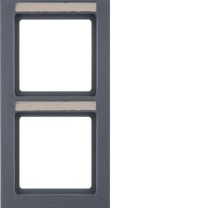 Afdekraam 2-v vert. tekstveld berker Q.3 antraciet