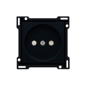 Afwerkingsset stopcontact z. aarding met besch.afsl. black