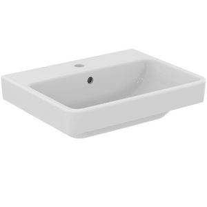 Wastafel I.LIFE B VANITY 550x435x170mm in glanzend wit afwerking 1 kraangat met overloop
