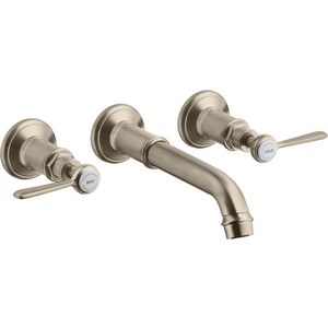 AXOR Montreux 3-gats 2-hendeleeps wastafelkraan Wand brushed nickel