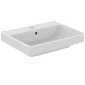 Wastafel I.LIFE B VANITY 600x475x170mm in glanzend wit afwerking, 1 kraangat, met overloop (bw)