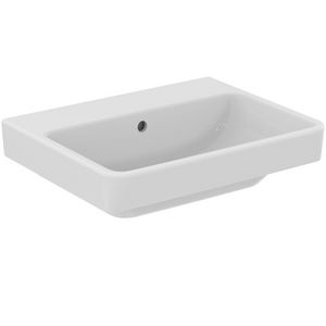 Wastafel I.LIFE B VANITY 550x435x170mm in glanzend wit afwerking, zonder kraangat, met overloop