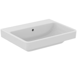 Wastafel I.LIFE B VANITY 600x475x170mm in glanzend wit afwerking, zonder kraangat, met overloop