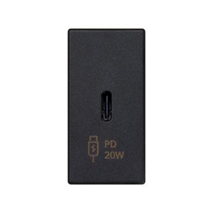 USB-C inbouwmodule 20W PD/QC zwart 22,5x45mm