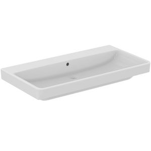 Wastafel I.LIFE B VANITY 1020x540x160mm in glanzend wit afwerking, zonder kraangat, met overloop