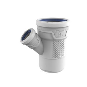 T-stuk PP AS+ geluidsarm 45° lichtgrijs 110x50x110mm mof x mof x spie