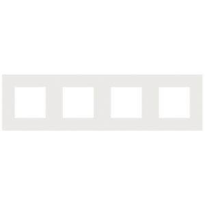 4-voudig afdekplaat hoh 71mm Pure steel white