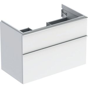 iCon wastafelonderkast 2x la 90cm wit hoogglans / greep chroom