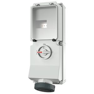 Wandcontactdoos 63A 4-polig  7H 500V IP67 DUO + rail