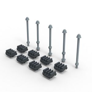 Kit Railstelhouder platte koprails max 5x63mm