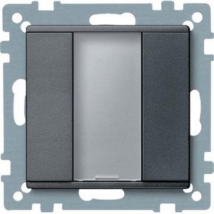 Impulsdrukker 1-voudig plus Antraciet Systeem M KNX