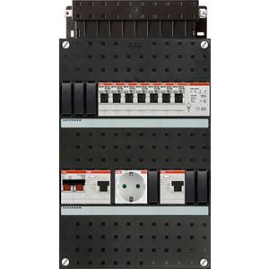 Groepenkast 7 groepen achter 2x 30mA + T + HS + wandcontactdoos 1-fase