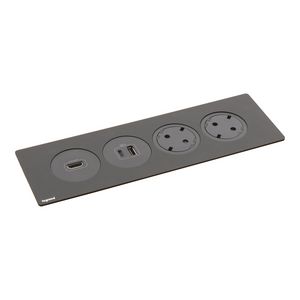 Mechanismen 2x met 2 Wandcontactdoos + HDMI + USB zw Disq"in