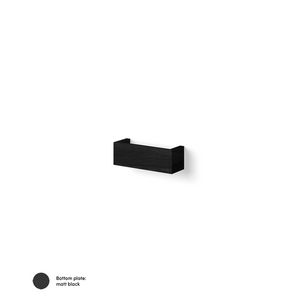 Wooden Shelf BoX 30cm massief eiken black bodemplaat mat zw