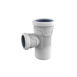 T-stuk PP AS+ geluidsarm 87° lichtgrijs 75x50x75mm mof x mof x spie