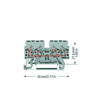 4-draads rijgklem 2,5mm² Markering aan zijkant/in he VVE=100