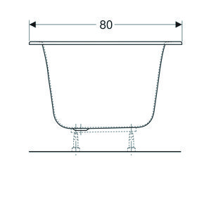 Soana duobad 180x80cm acryl wit excl. poten