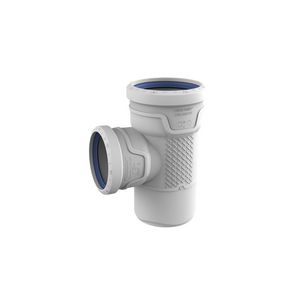 T-stuk PP AS+ geluidsarm 87° lichtgrijs 90x75x90mm mof x mof x spie