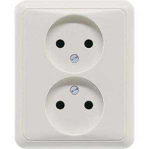 Wandcontactdoos li.gr.2-voudig kinderbeveil. CD500