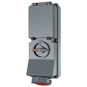 Wandcontactdoos 32A 5-polig  6H 400V IP67 DUO + rail 7294