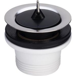 Simplex afvoerplug 1.1/2"x70mm RVS PP opbouwhoogte 40mm incl. plugstop