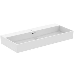 Wastafel 1015x450x150mm silk white 1 kraangat m. overloop Extra R0538V1