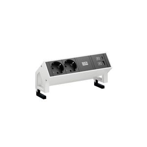 Desk 2 2x 230V RA + 1xUSB A/C chrgr 0,2m GST o.g. incl. klem