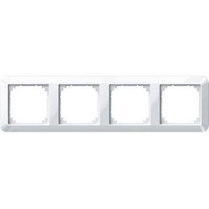 1-M frame 4-gang polar Wit glossy