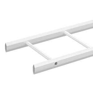 Lengte a 6m. Kabelladder gesl. zijprofiel 55x300mm zinkpox wit RAL9010