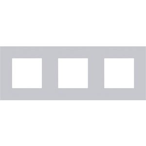 3-Voudige afdekplaat 71mm centerafst. Pure alu grey