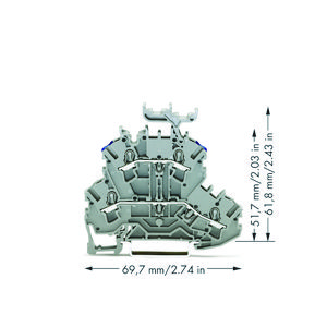 2-etageklem Rijg-/rijgklem L/N grijs 2002-2233 VVE=50