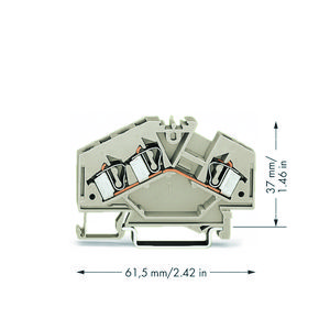 3-draads rijgklem 4mm² Ex e II li.grijs 281-998 VVE=100