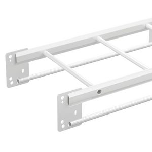 Lengte a 6m. Kabelladder 400mm KHZV zinkpox wit RAL9010