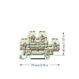 2-etageklem Rijg-/rijgklem L/L lichtgrijs VVE=50