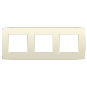 3-Voudige afdekplaat 71mm centerafst. Ori. cream