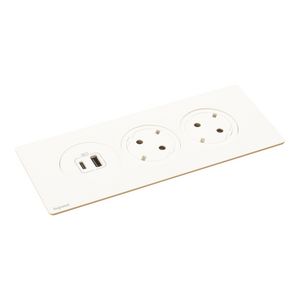Mechanismen 3x met 2 Wandcontactdoos + USB wit Disq"in