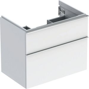 iCon wastafelonderkast 2x la 75cm wit hoogglans / greep chroom