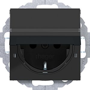 SCHUKO-wandcontactdoos, vergr., tekstv., variabele 45gr., A.