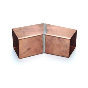 Koperen HWA bocht vierkant 45° 80x80mm