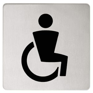 Plan deurschild symbool gehandicapten verchroomd